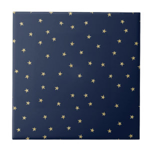 Navy- und Gold-Stars Fliese