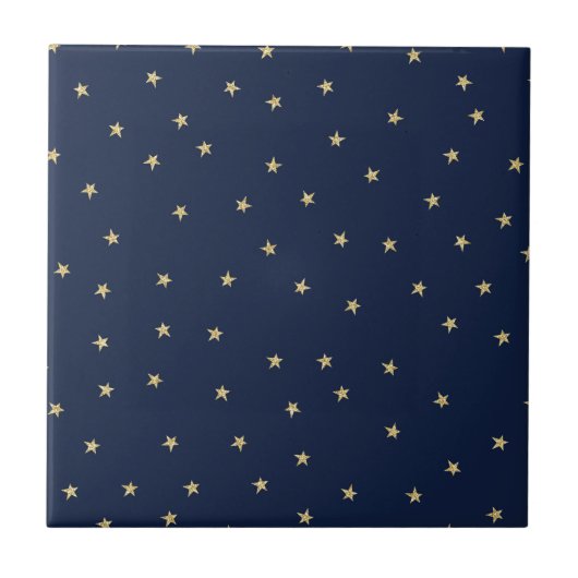 Navy- und Gold-Stars Fliese (Vorderseite)