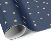 Navy- und Gold-Stars Geschenkpapier (Rolleneckpunkt)