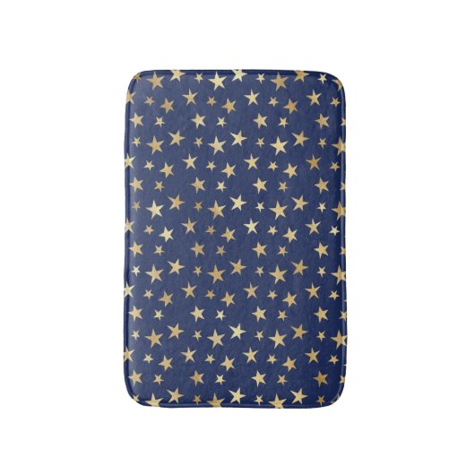 Navy und Gold Stars Night Sky Badematte (Vorderseite Vertikal)
