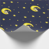 Navy und Gold Twinkle Little Stars Geschenkpapier (Ecke)