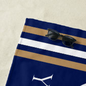 Navy und Gold Unendlichkeit Streifen Mr. & Mrs. Strandtuch (Beispiel)