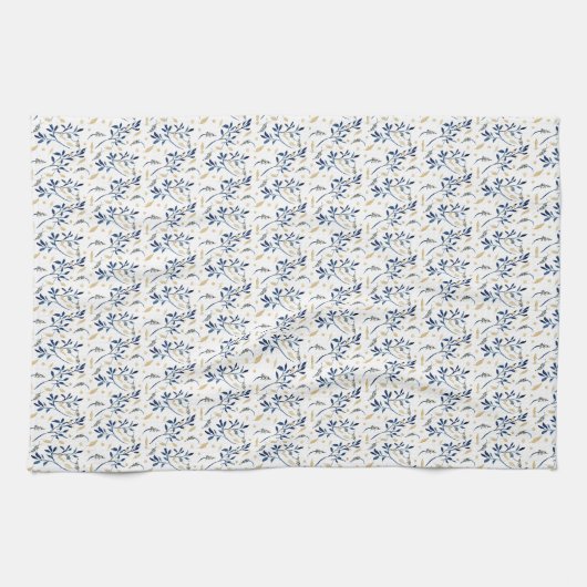 Navy und Gold Wasserfarben Geschirrtuch (Horizontal)