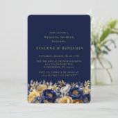 Navy und Gold Watercolor Peak Polterabend Einladung (Stehend Vorderseite)