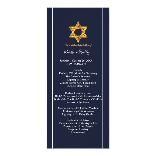 Navy und Golden Star des David-Zeremonie-Programms Werbekarte (Vorne)
