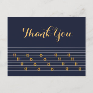 Navy und Golden Star von David Danke Postkarte