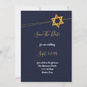 Navy und Golden Star von David Save the Date Einladung (Vorderseite)