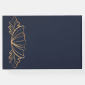 Navy und goldene Blüten Gästebuch (Rückseite)