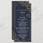 Navy und goldene Blüten Programm (Vorne/Hinten)