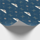 Navy und Goldschwänze in Liebe Quatrefoliengeschen Geschenkpapier (Ecke)