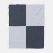 Navy und Grau-Rechtecke Fleecedecke (Vorderseite)