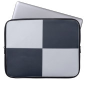 Navy und Grau-Rechtecke Laptopschutzhülle (Vorderseite)