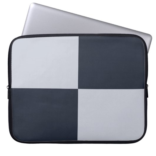 Navy und Grau-Rechtecke Laptopschutzhülle (Vorderseite)