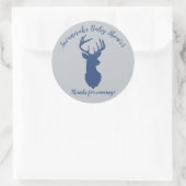 Navy und Gray Deer Head Baby Shower Sticker (Tasche)