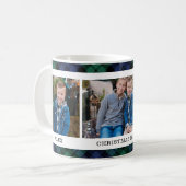Navy und Green Kariert Custom Foto Kaffeetasse (Vorderseite Links)