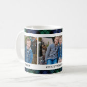 Navy und Green Kariert Custom Foto Kaffeetasse (Vorderseite Links)