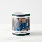 Navy und Green Kariert Custom Foto Kaffeetasse (Mittel)