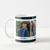 Navy und Green Kariert Custom Foto Kaffeetasse (Links)