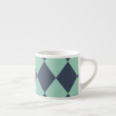 Navy- und Grün-Diamantmuster Espressotasse (Rechts)