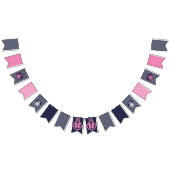 Navy und Hellrosa Jagdfahnen Wimpelkette (Alle)