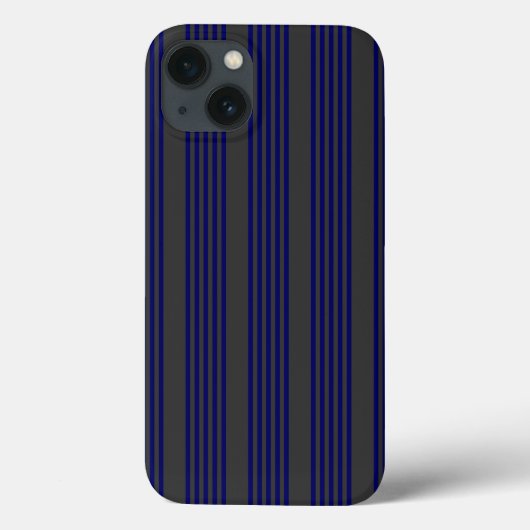 Navy und Holzkohle fünf Streifen Muster Case-Mate iPhone Hülle (Rückseite)