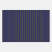 Navy und Holzkohle fünf Streifen Muster Geschenkpapier Set (Vorderseite 3)