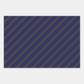 Navy und Holzkohle fünf Streifen Muster Geschenkpapier Set (Vorderseite 2)