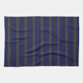 Navy und Holzkohle fünf Streifen Muster Geschirrtuch (Horizontal)