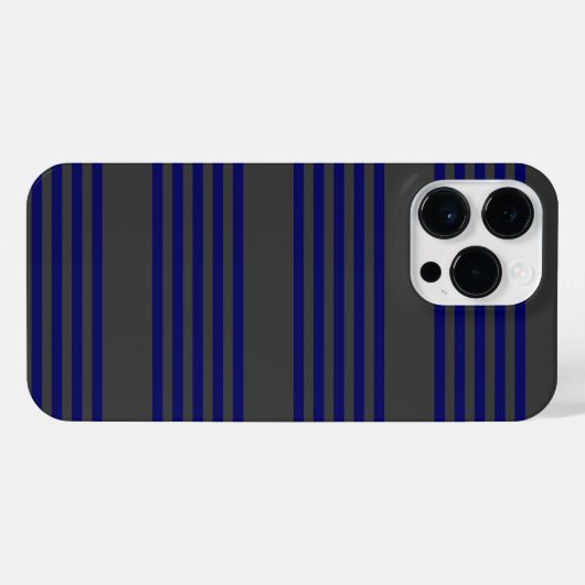 Navy und Holzkohle fünf Streifen Muster iPhone Hülle (Rückseite (Horizontal))