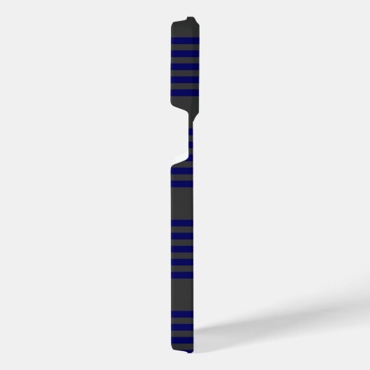 Navy und Holzkohle fünf Streifen Muster iPhone Hülle (Rechte Seite)