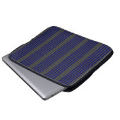 Navy und Holzkohle fünf Streifen Muster Laptopschutzhülle (Vorne Knopf)