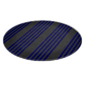 Navy und Holzkohle fünf Streifen Muster Schneidebrett (Ecke)