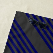 Navy und Holzkohle fünf Streifen Muster Strandtuch (Beispiel)