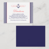 Navy und Koral Nautical Wedding Card Begleitkarte (Vorne/Hinten)