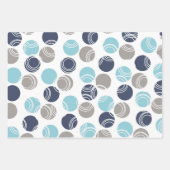Navy und Light Blue auf White Geschenkpapier Set (Vorderseite 3)