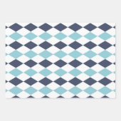 Navy und Light Blue auf White Geschenkpapier Set (Vorderseite 2)