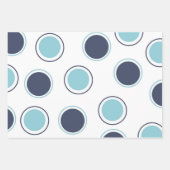 Navy und Light Blue auf White Geschenkpapier Set (Vorderseite)