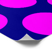 Navy und Magenta Punkte Monogramm Poster (Ecke)