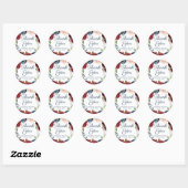 Navy und Marsala Floral Wedding Stickers Vielen Da (Blatt)