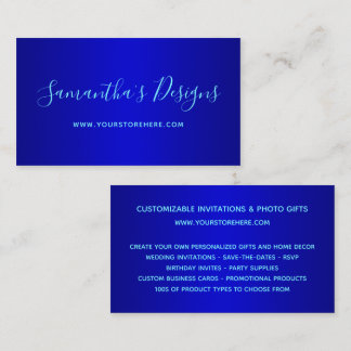 Navy und Medium Blau Ombre Online-Shop Visitenkarte