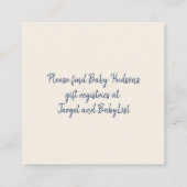 Navy und Mint Doodle Baby-Registry-QR-Code Begleitkarte (Rückseite)