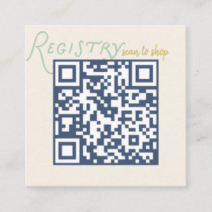 Navy und Mint Doodle Baby-Registry-QR-Code Begleitkarte