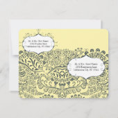 Navy und Mustard Peacock Love Bird Save the Date Einladung (Rückseite)