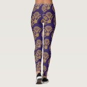 Navy und Nacre Exquisite Muster Yoga Leggings (Rückseite)