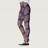 Navy und Nacre Exquisite Muster Yoga Leggings (Links)