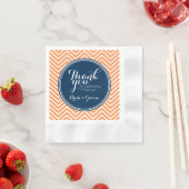 Navy und Orange - Hochzeit Danke, Bride Groom Serviette (Beispiel)