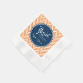 Navy und Orange - Hochzeit Danke, Bride Groom Serviette (Ecke)