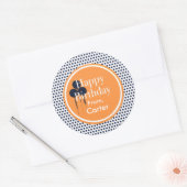 Navy und Orange Polka Dot Custom Gift Stickers (Umschlag)