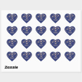 Navy und Peach Heart Sticker (Blatt)