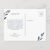 Navy und Pink Folies Danke Postcard Einladungspostkarte (Rückseite)